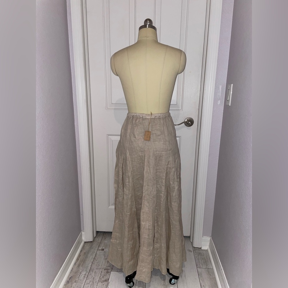 CP Shades Lily Beige Linen Skirt - Picture 3 of 3